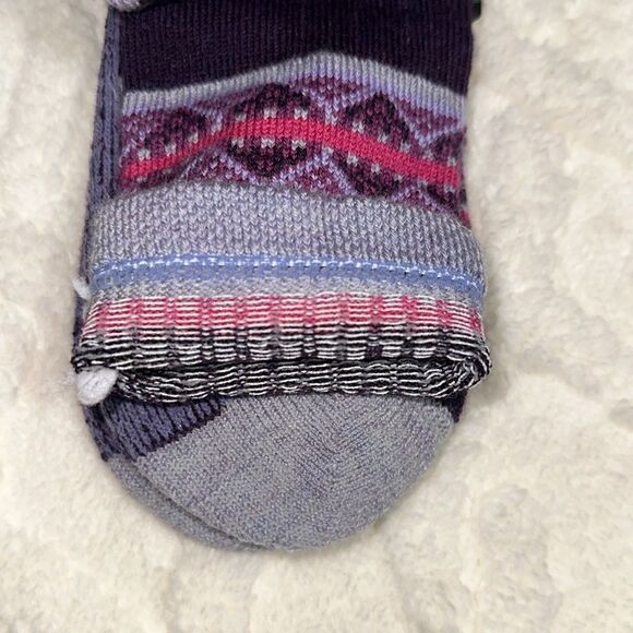 SmartWool XL Snowed in Purple Eclipse Wool Sweater Print Socks - Picture 7 of 11